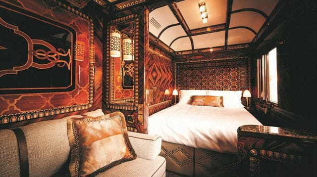 Bedroom on a Belmond train